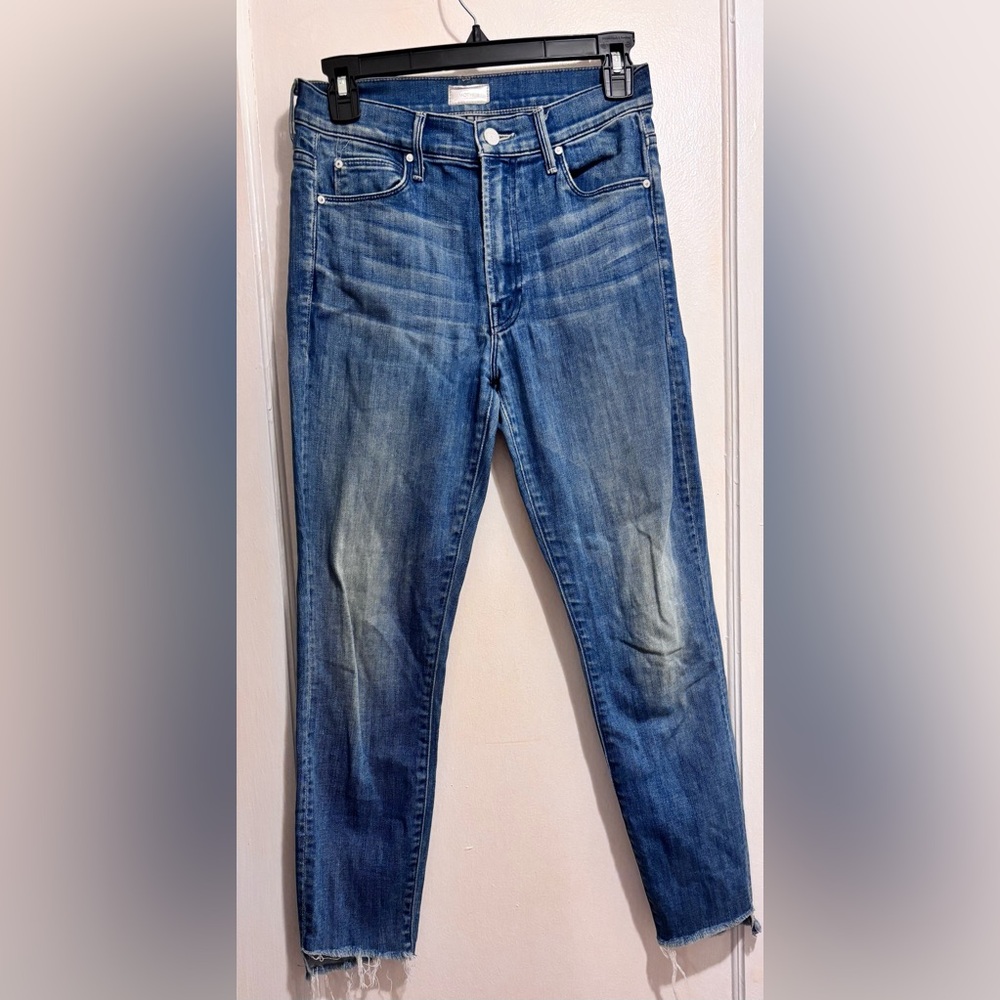 MOTHER Stunner Jeans Step Fray Hem Medium Wash Size 26 premium denim